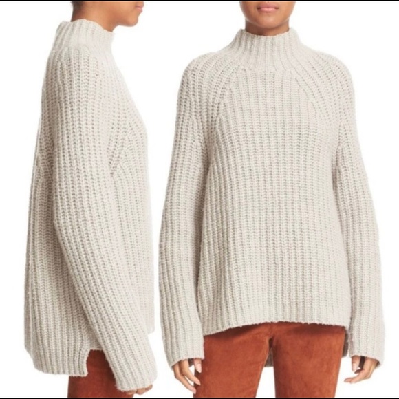 Theory Small Rifonia Beige Turtleneck Sweater
